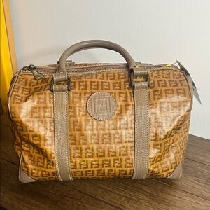 Fendi Tan Monogram Duffel Bag